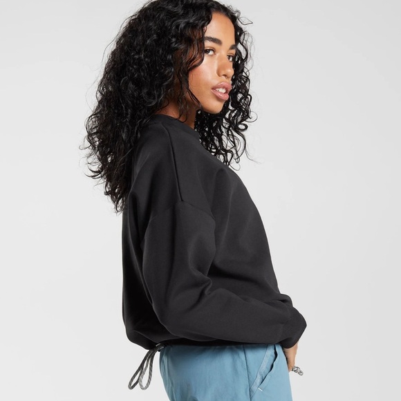 Gymshark Women's Retake Sweat Crew Sweatshirt in Black Size XXL MSRP $70 - Picture 9 of 9